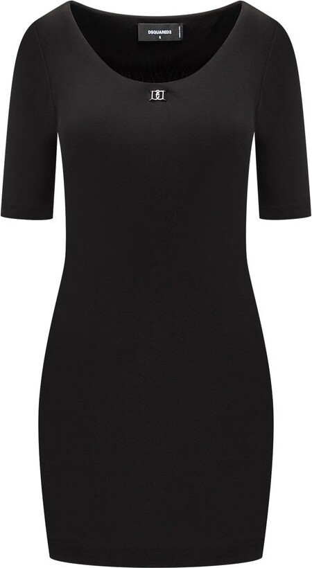 DSQUARED2 Logo-Plaque Short-Sleeved Dress