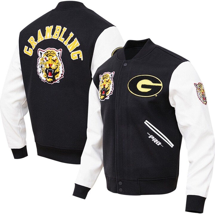 Men's Pro Standard Black Grambling Tigers Classic Wool FullZip Varsity