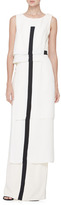 Thumbnail for your product : Carolina Herrera Tiered Center-Stripe Gown