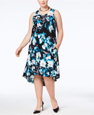 Alfani Plus Size Printed High-Low Dress, Created for Macy's