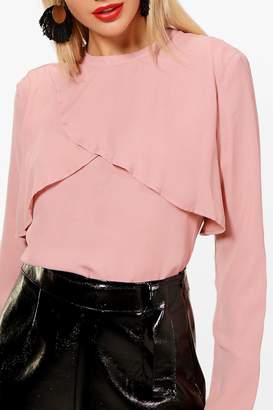 boohoo Wrap Front Floaty Woven Top