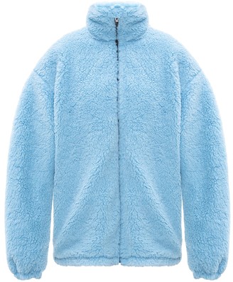 Balenciaga Oversized Light Blue Fleece Zip-up Jacket - ShopStyle