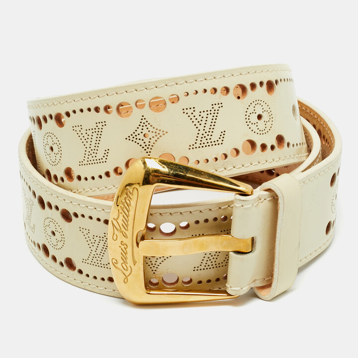louis vuitton cream belt