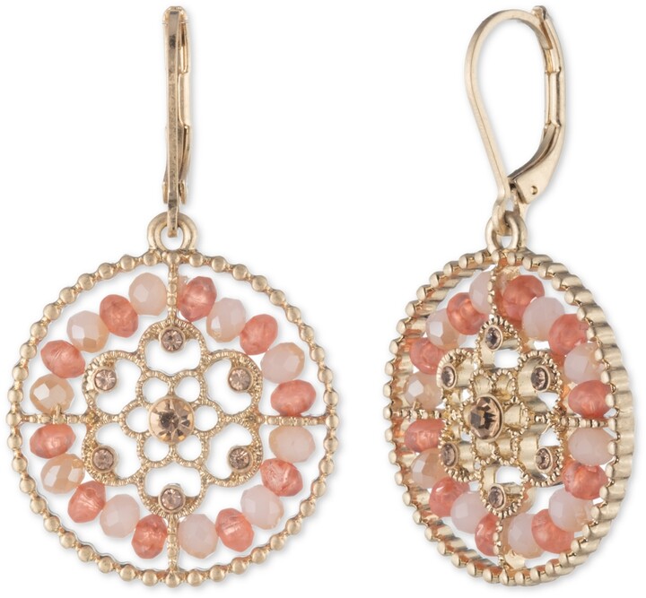 New Pair of Dangle Earrings with Coral Bead Flower Drop by Chico's #C2