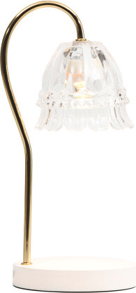 TJMAXX 6X13 Glass Shade Candle Warmer, Gold