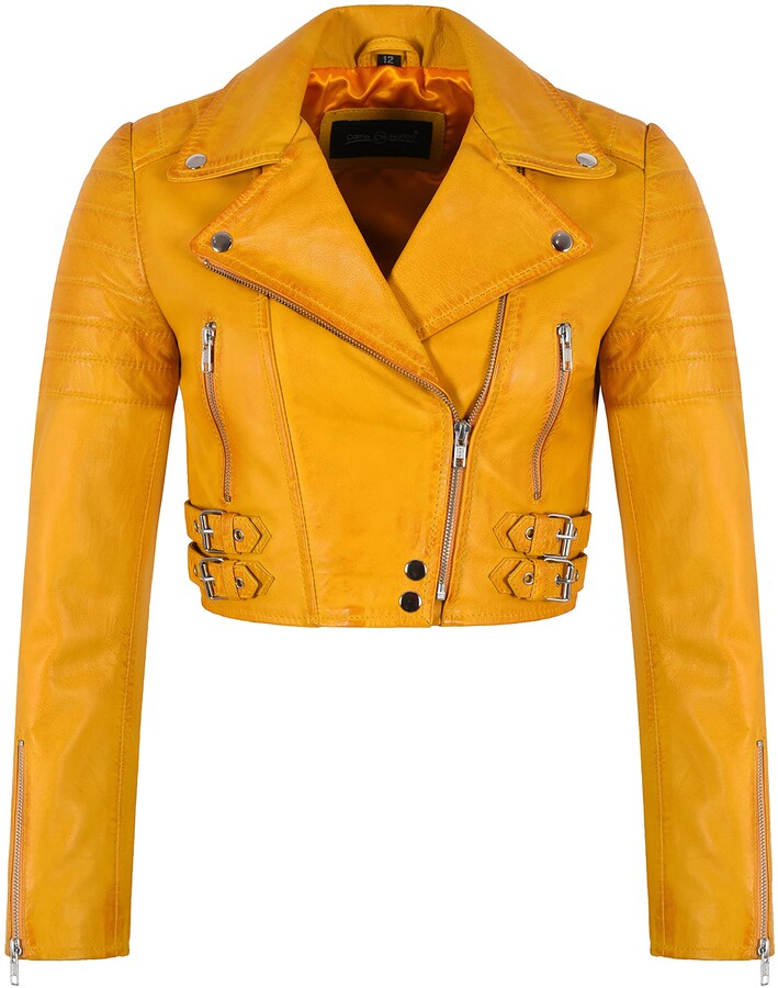 Carrie Ch Hoxton Women Cropped Jacket Short Body Gothic Top Yellow ...