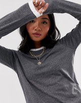 Thumbnail for your product : Brave Soul Petite eloise long sleeve t shirt with contrast trim