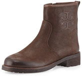 Thumbnail for your product : Tory Burch Simone Leather Logo Bootie, Chocolate
