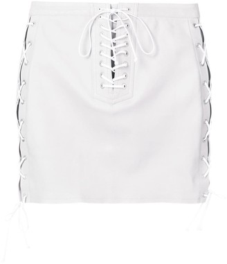 Unravel Project Lace-Up Mini Skirt