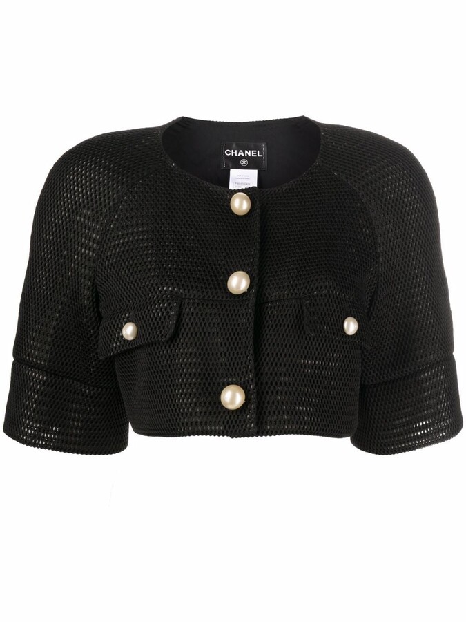Chanel Pre Owned 2010 Pearl-Embellished Cropped Jacket - ShopStyle