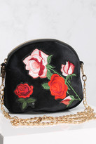 Thumbnail for your product : Rare Black Multi Floral Embroidered Velvet Bag