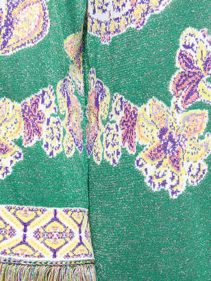 Etro fringe trim patterned cardigan