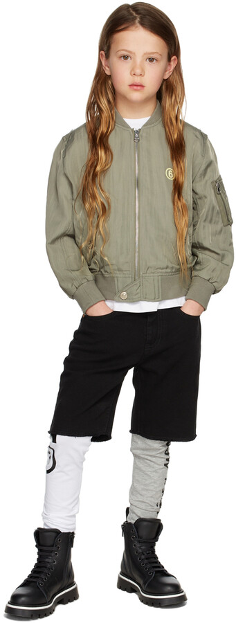 MM6 MAISON MARGIELA Kids Black Logo Denim Shorts