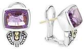 Thumbnail for your product : Lagos 18K Gold and Sterling Silver Caviar Color Stud Huggie Drop Earrings with Amethyst
