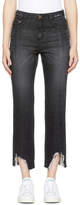 Thumbnail for your product : Sjyp Black Destroyed Hem Kick Flare Jeans