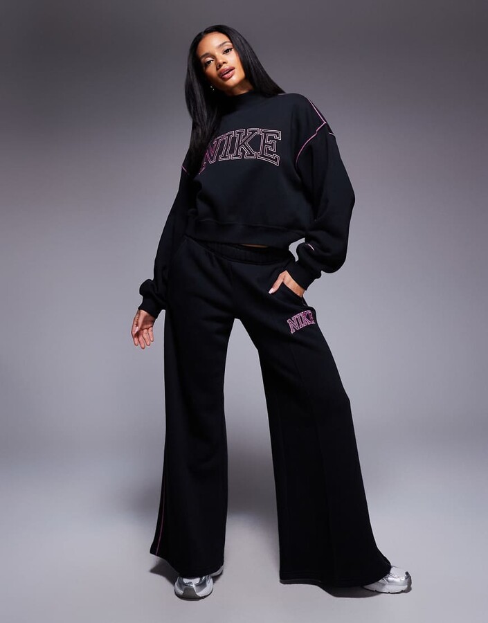 black nike sweatpants straight leg