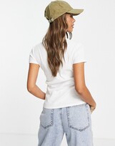 Thumbnail for your product : Monki ribbed t-shirt in white