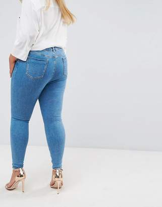 ASOS Curve Design Curve Ridley High Waist Skinny Jeans In Light Wash