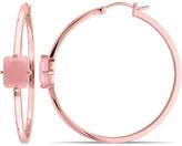 Thumbnail for your product : Catherine Malandrino 4 2/5 CT Pink Quartz 18K Rose Gold-Plated Silver Hoop Earrings