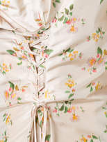 Thumbnail for your product : Brock Collection Tyler floral print taffeta laced up top