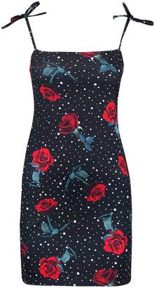boohoo Boutique Floral and Spot Bodycon Dress