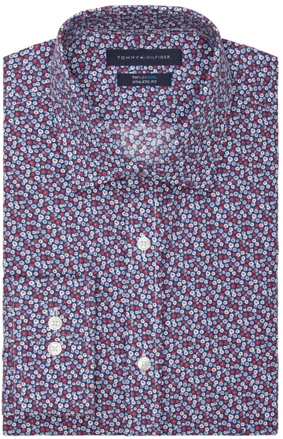 Tommy Hilfiger Men's Th Flex Cool Athletic Fit Dress Shirt ShopStyle