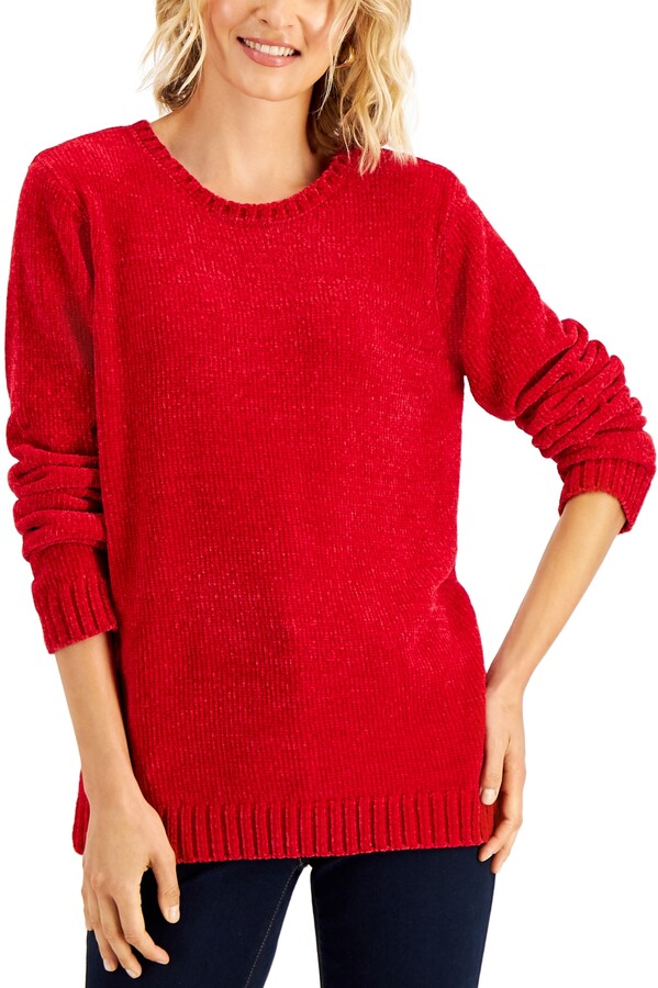 petite red sweater