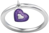 Thumbnail for your product : Women's Journee Collection Heart Dangle Charm Ring in Sterling Silver - Purple
