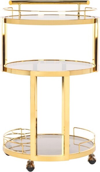 Safavieh Rio3TierRoundBarCart-BCT8002A-Gold/Tea