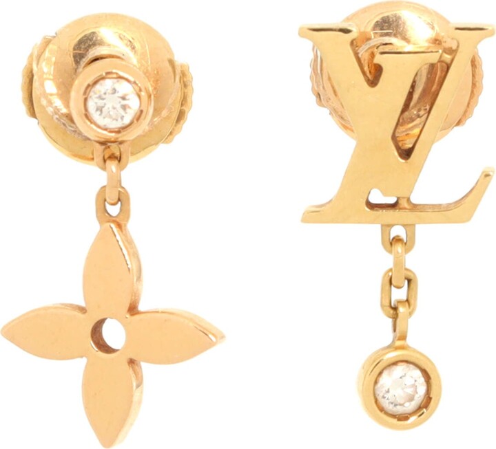 Louis Vuitton 18K Diamond Idylle Blossom Single Drop Earring