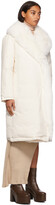 Thumbnail for your product : Yves Salomon White Down Shearling Trim Belted Coat