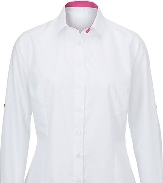 Alexandra Womens/Ladies Roll Sleeve Hospitality Work Shirt (White/ Pink)