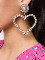 Thumbnail for your product : Alessandra Rich Crystal-Embellished Heart Drop Earrings