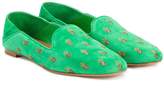 Thumbnail for your product : Aquazzura Green Ananas Slipper Flats