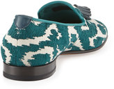 Thumbnail for your product : Tom Ford Chesterfield Jacquard Smoking Slipper, Green