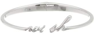 Judith Jack Sterling Silver \"Wish\" Open Hinged Bangle