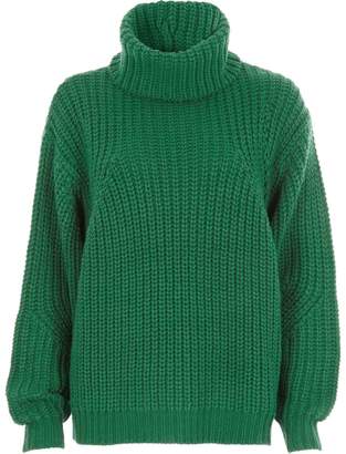 River Island Womens Green chunky knit roll neck jumper