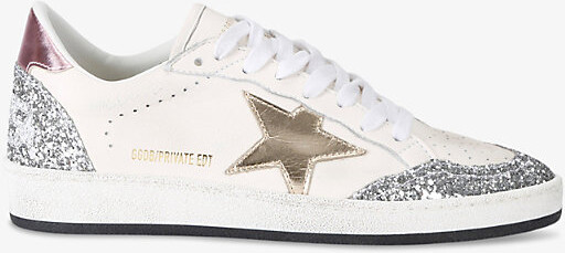 Golden Goose Womens White/Comb Ballstar Exclusive Sequin-Embellished Leather Low-Top Trainers Eur 41 / 8 Uk Women