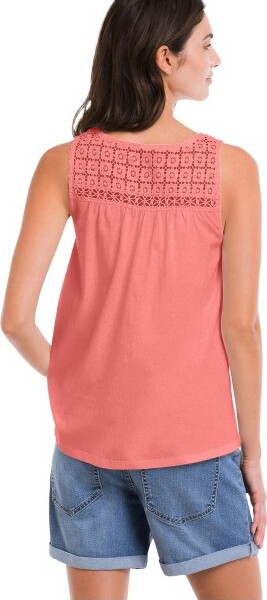 Ellos ellosCrochetLaceTank-34/36,SweetCoral
