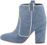 Thumbnail for your product : Laurence Dacade Pete Piped Denim Booties