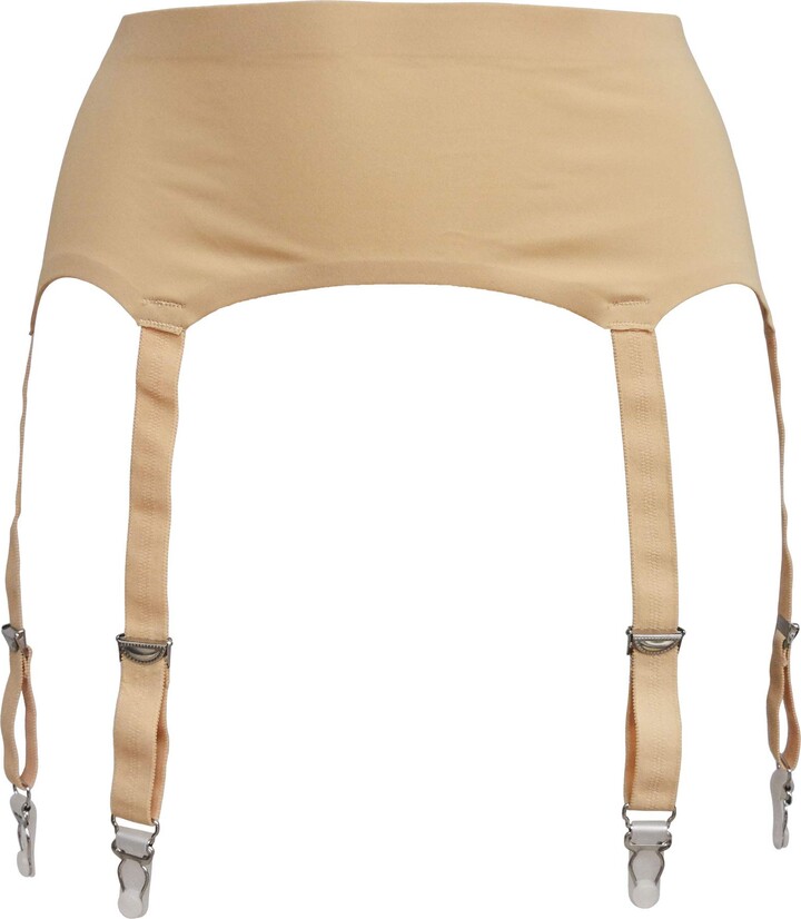 TVRtyle Black Plus Size Metal Buckles 6 Wide Straps Sexy Women Seamless Garter Belt for