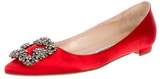 Thumbnail for your product : Manolo Blahnik Embellished Satin Ballet Flats Embellished Satin Ballet Flats