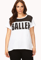 Thumbnail for your product : Forever 21 FOREVER 21+ Stay Ballin' Mesh-Trimmed Tee