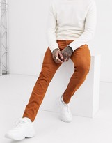Thumbnail for your product : Topman skinny cord trousers in rust
