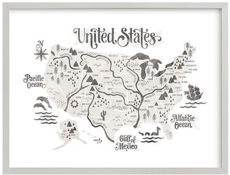 Pottery Barn Kids Minted Pirate Map Wall Art by Jessie Steury