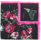 Thumbnail for your product : Roberto Cavalli floral fringed scarf