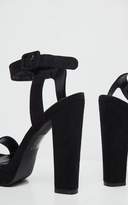 Thumbnail for your product : PrettyLittleThing Black Faux Suede High Platform Sandal