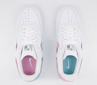 nike air force 1 07 trainers white bleached aqua pink rise lxx