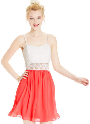 Amy Byer BCX Juniors' Lace Chiffon Dress