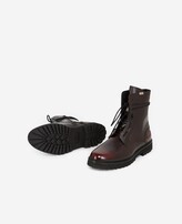 Thumbnail for your product : The Kooples Burgundy leather boots with side lace detail